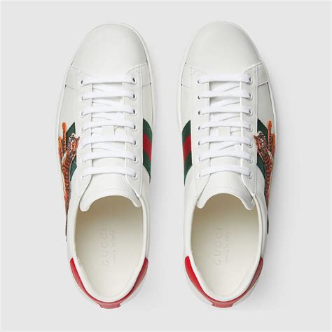 gucci ace leather sneaker replica|gucci ace tiger sneakers.